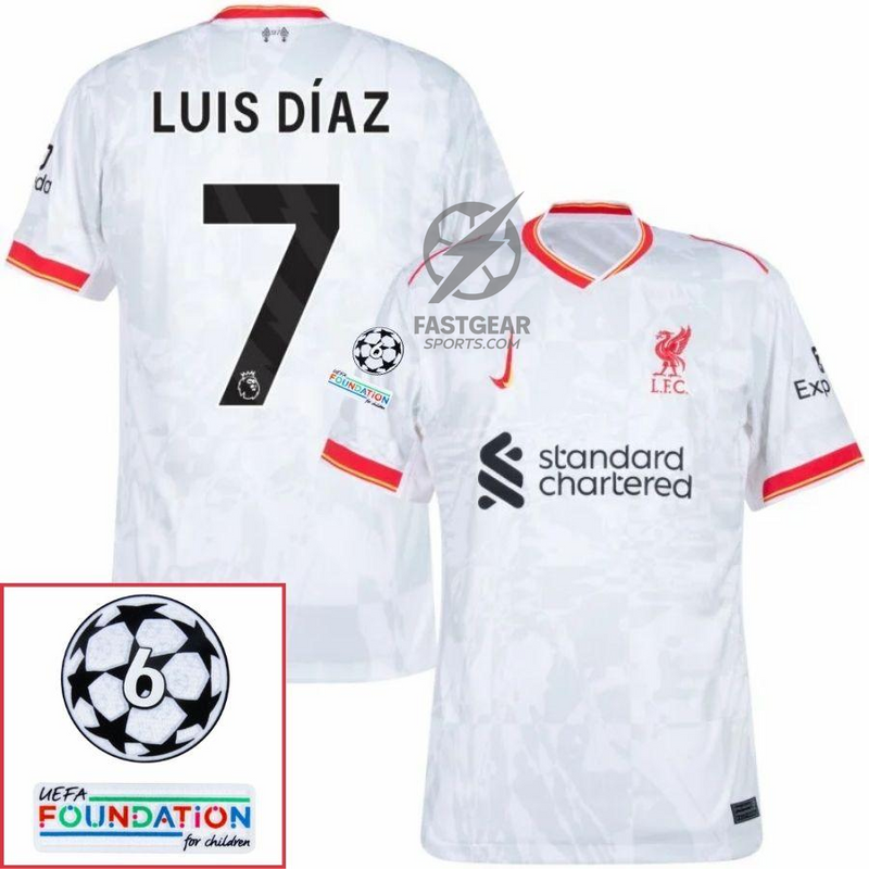 Liverpool Away 2024/25 Patches UCL UEFA Foundation (Official Printing)