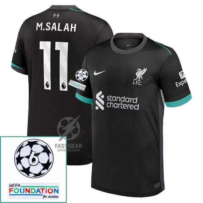 Liverpool Away 2024/25 Patches UCL UEFA Foundation (Official Printing)