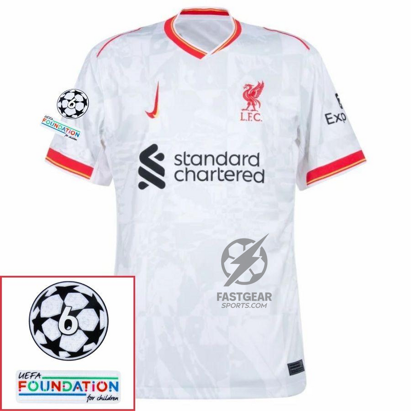 Liverpool Darwin 9 Away 2024/25 Patches UCL UEFA Foundation (Official Printing)