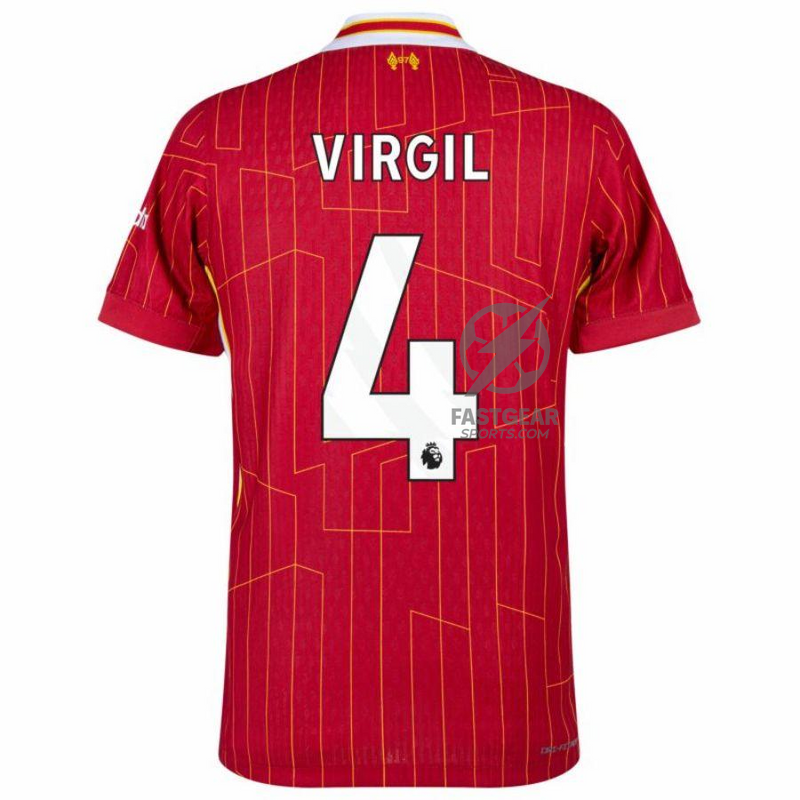 Liverpool Home 2024/25 Patches UCL UEFA Foundation (Official Printing)