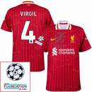 Liverpool Home 2024/25 Patches UCL UEFA Foundation (Official Printing)