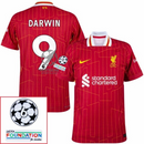 Liverpool Home 2024/25 Patches UCL UEFA Foundation (Official Printing)
