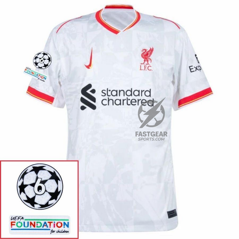 Liverpool Mac Allister 10 Away 2024/25 Patches UCL UEFA Foundation (Official Printing)