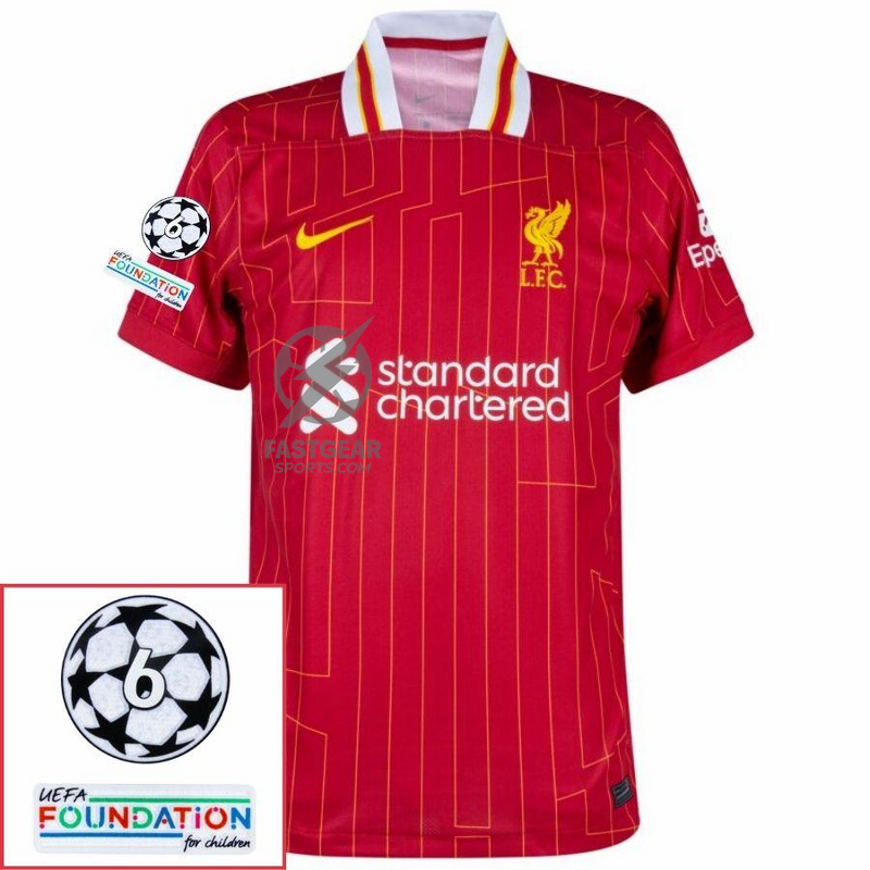 Liverpool Mac Allister 10 Home 2024/25 Patches UCL UEFA Foundation (Official Printing)