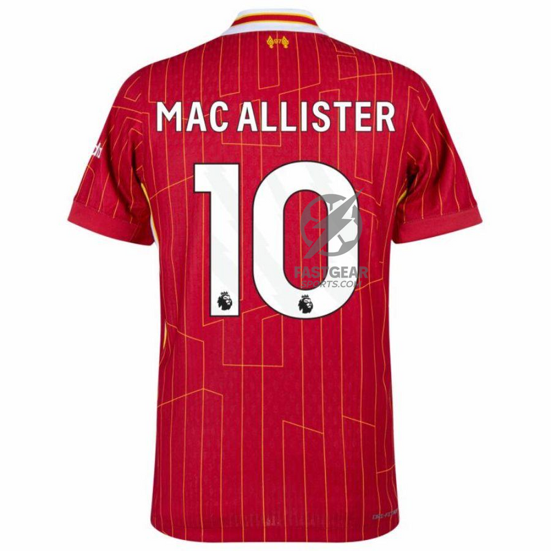 Liverpool Mac Allister 10 Home 2024/25 Patches UCL UEFA Foundation (Official Printing)