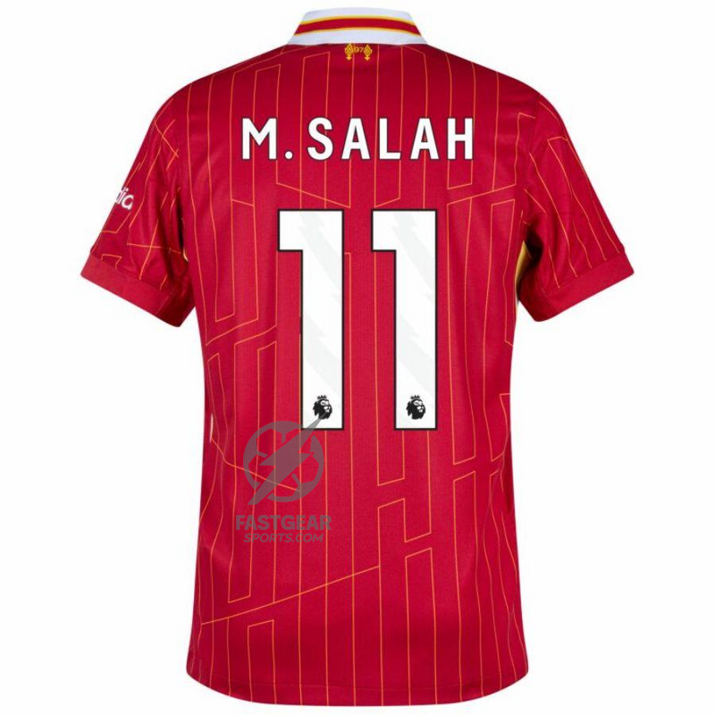Liverpool Mohamed Salah 11 Home 2024/25 Patches UCL UEFA Foundation (Official Printing)