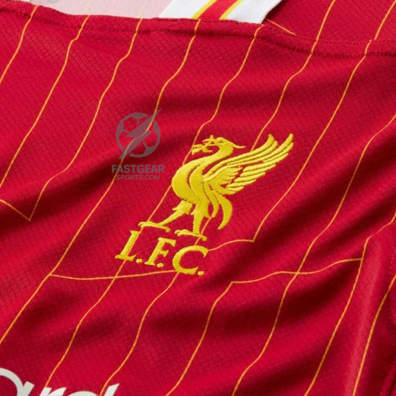 Liverpool Mohamed Salah 11 Home Fan Jersey 2024/25 Patches UCL UEFA Foundation (Official Printing)