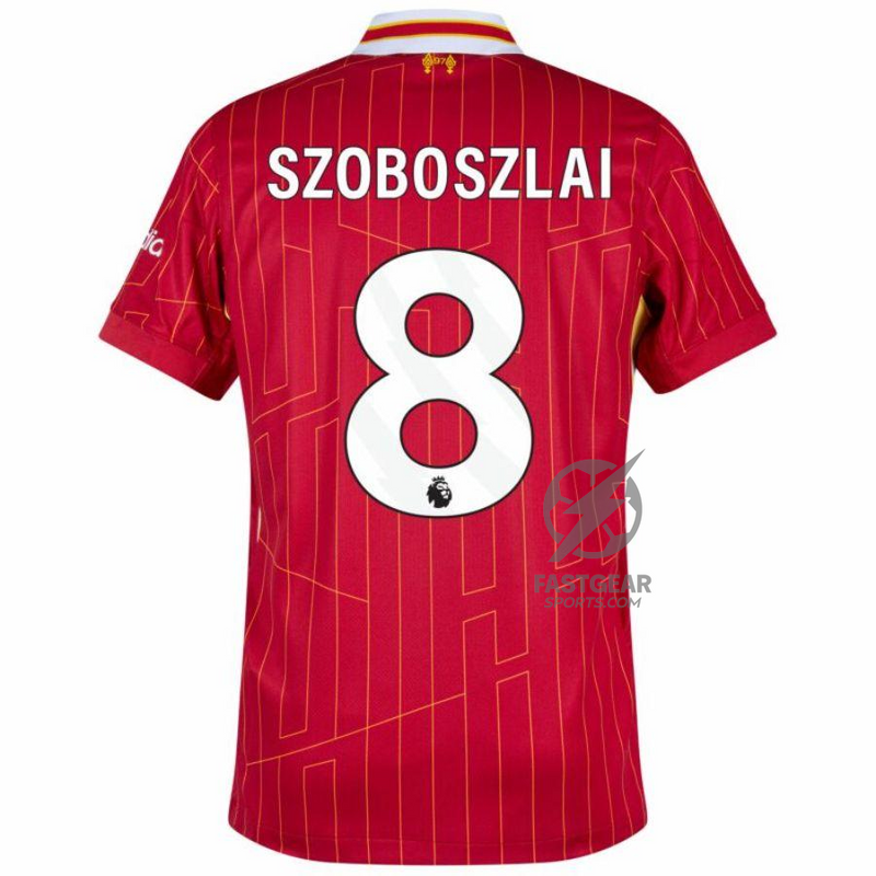 Liverpool Szoboszlai 8 Home 2024/25 Patches UCL UEFA Foundation (Official Printing)