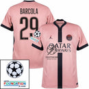 Paris Saint-Germain Barcola 29 Fan Jersey Third Jordan 2023/24 Patches UCL UEFA Foundation (Official Printing)