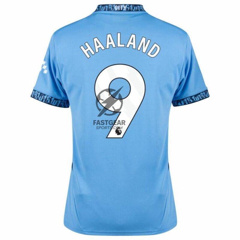 Manchester City De Haaland 9 Home 2024/25 Patches UCL UEFA Foundation (Official Printing)