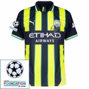 Manchester City Away 2024/25 Patches UCL UEFA Foundation (Official Printing)