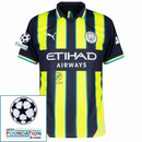 Manchester City Away 2024/25 Patches UCL UEFA Foundation (Official Printing)