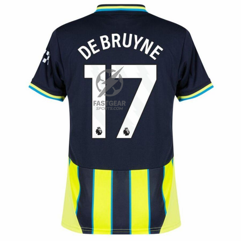 Manchester City De Bruyne 17 Away 2024/25 Patches UCL UEFA Foundation (Official Printing)
