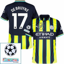 Manchester City De Bruyne 17 Away 2024/25 Patches UCL UEFA Foundation (Official Printing)