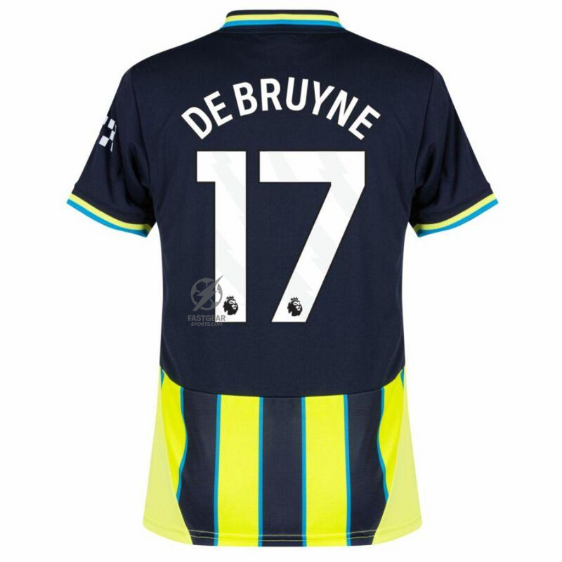 Manchester City De Bruyne 17 Away 2024/25 Patches UCL UEFA Foundation (Official Printing)