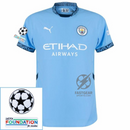 Manchester City De Bruyne 17 Home 2024/25 Patches UCL UEFA Foundation (Official Printing)