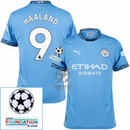 Manchester City De Haaland 9 Home 2024/25 Patches UCL UEFA Foundation (Official Printing)