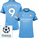 Manchester City De Haaland 9 Home 2024/25 Patches UCL UEFA Foundation (Official Printing)