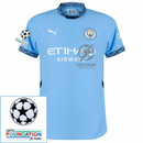 Manchester City Home 2024/25 Patches UCL UEFA Foundation (Official Printing)