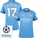 Manchester City Home 2024/25 Patches UCL UEFA Foundation (Official Printing)
