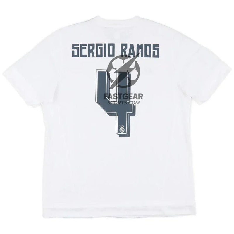 Sergio Ramos #4 Real Madrid Home Retro Jersey 2015/16