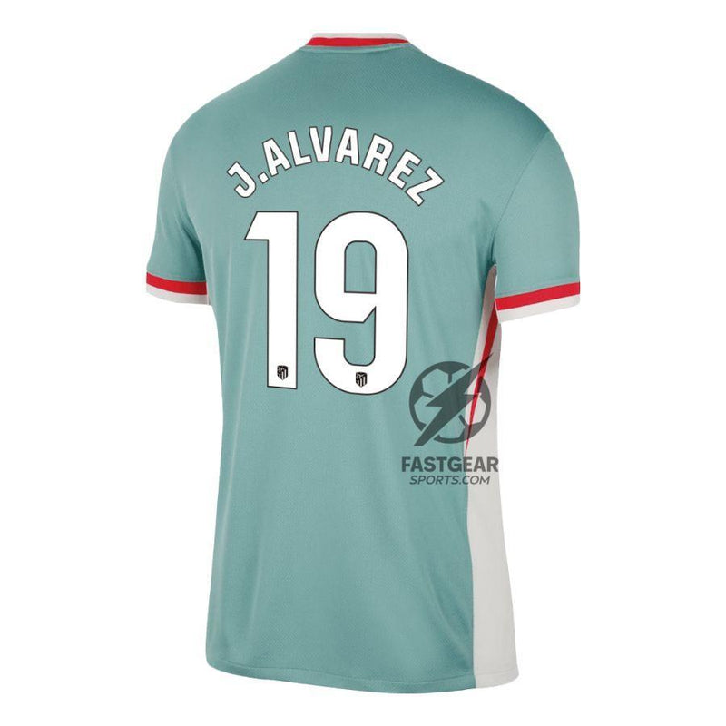 Atlético Madrid Julián Alvarez 19 Away Fan Jersey 2024/25 Patches UCL UEFA Foundation (Official Printing)