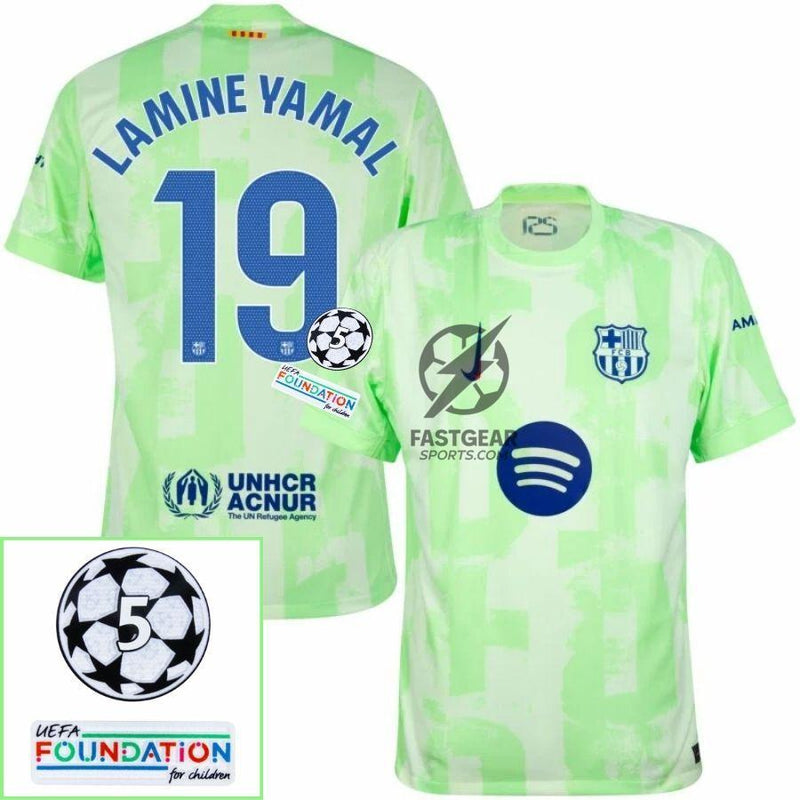 Barcelona Third 2024/25 Patches UCL UEFA Foundation (Official Printing)