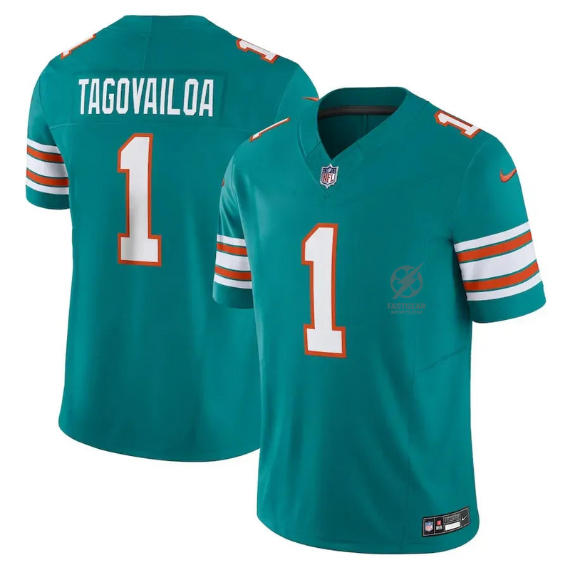 NFL Miami Dolphins Acqua Limited Jersey Tua Tagovailoa 1 Ciano