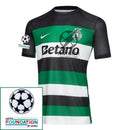 Sporting CP Fan Jersey Home 2024/25 Patches UCL UEFA Foundation (Official Printing)