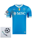 Napoli Home Fan Jersey 2025/26 Patches UCL + 10th Anniversary UEFA.