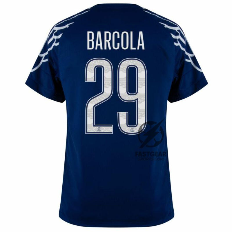 Paris Saint-Germain Barcola 29 Fan Jersey Fourth Jordan 2024/25 Patches UCL UEFA Foundation (Official Printing)
