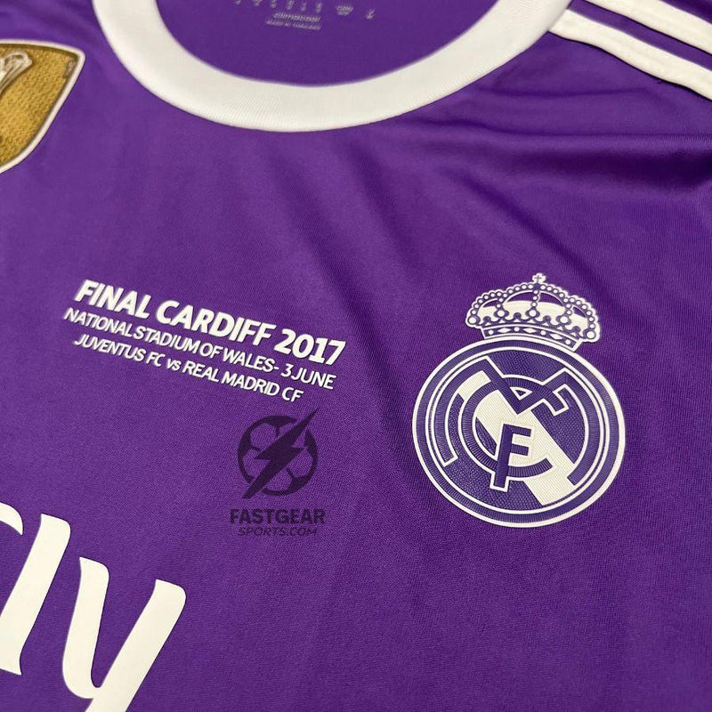 Real Madrid  Cristiano Ronaldo Away Retro 2016-17 Patches UCL UEFA Respect Final World (Official Printing)