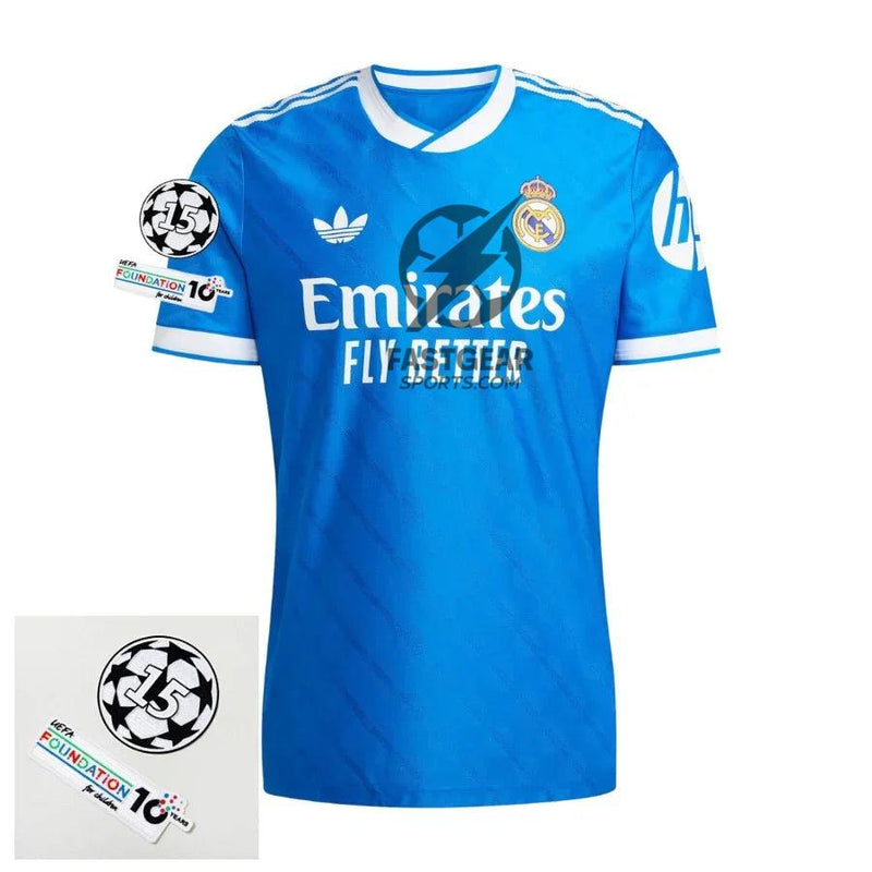 Real Madrid Third Fan Jersey 2025/26 Patches UCL + 10th Anniversary UEFA.