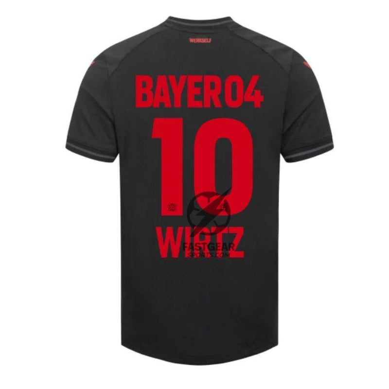 Bayer 04 Leverkusen Wirtz 10 Home Fan Jersey 2023/24 Patches UCL UEFA Foundation (Official Printing)