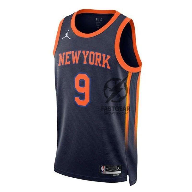 RJ Barrett New York Knicks 2023 NBA Jersey - Statement Edition - Navy