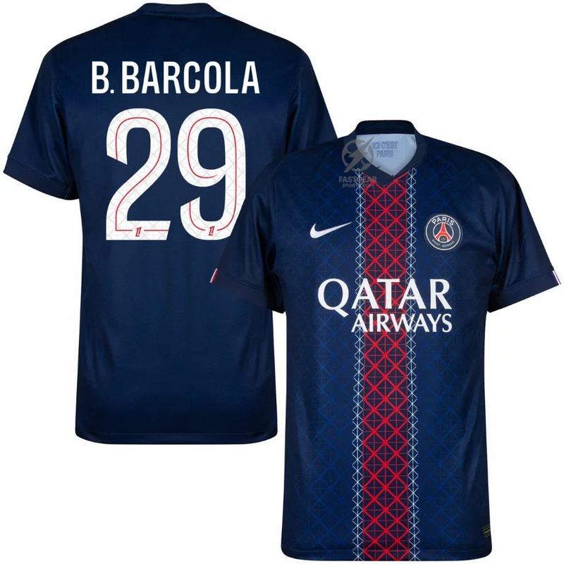 PSG Barcola 29 Home Fan Jersey 2025/26