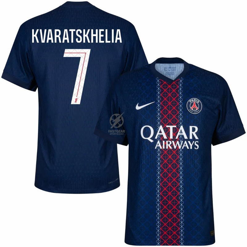 PSG Kvaratskhelia 7 Home Authentic Player 2025/26 Dri-Fit ADV Match