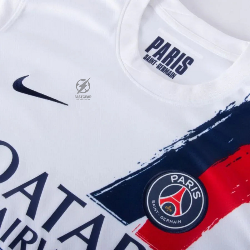 Paris Saint-Germain Barcola 29 Fan Jersey Away 2024/25 Patches UCL UEFA Foundation (Official Printing)