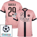 Paris Saint-Germain Barcola 29 Fan Jersey Third Jordan 2023/24 Patches UCL UEFA Foundation (Official Printing)