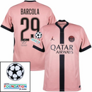 Paris Saint-Germain Barcola 29 Fan Jersey Third Jordan 2023/24 Patches UCL UEFA Foundation (Official Printing)