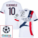 Paris Saint-Germain Fan Jersey Away 2024/25 Patches UCL UEFA Foundation (Official Printing)