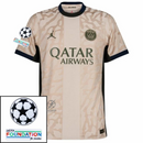 Paris Saint-Germain Fan Jersey Fourth Jordan 2023/24 Patches UCL UEFA Foundation (Official Printing)