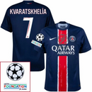 Paris Saint-Germain Fan Jersey Home 2024/25 Patches UCL UEFA Foundation (Official Printing)
