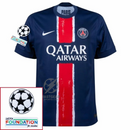 Paris Saint-Germain Fan Jersey Home 2024/25 Patches UCL UEFA Foundation (Official Printing)
