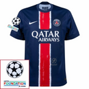 Paris Saint-Germain Fan Jersey Home 2024/25 Patches UCL UEFA Foundation (Official Printing)