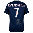 Paris Saint-Germain Kvaratskhelia 7 Fan Jersey Home 2024/25 Patches UCL UEFA Foundation (Official Printing)