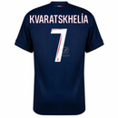 Paris Saint-Germain Kvaratskhelia 7 Fan Jersey Home 2024/25 Patches UCL UEFA Foundation (Official Printing)