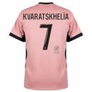 Paris Saint-Germain Kvaratskhelia 7 Fan Jersey Third Jordan 2023/24 Patches UCL UEFA Foundation (Official Printing)