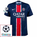 Paris Saint-Germain O.DEMBELE 10 Fan Jersey Home 2024/25 Patches UCL UEFA Foundation (Official Printing)