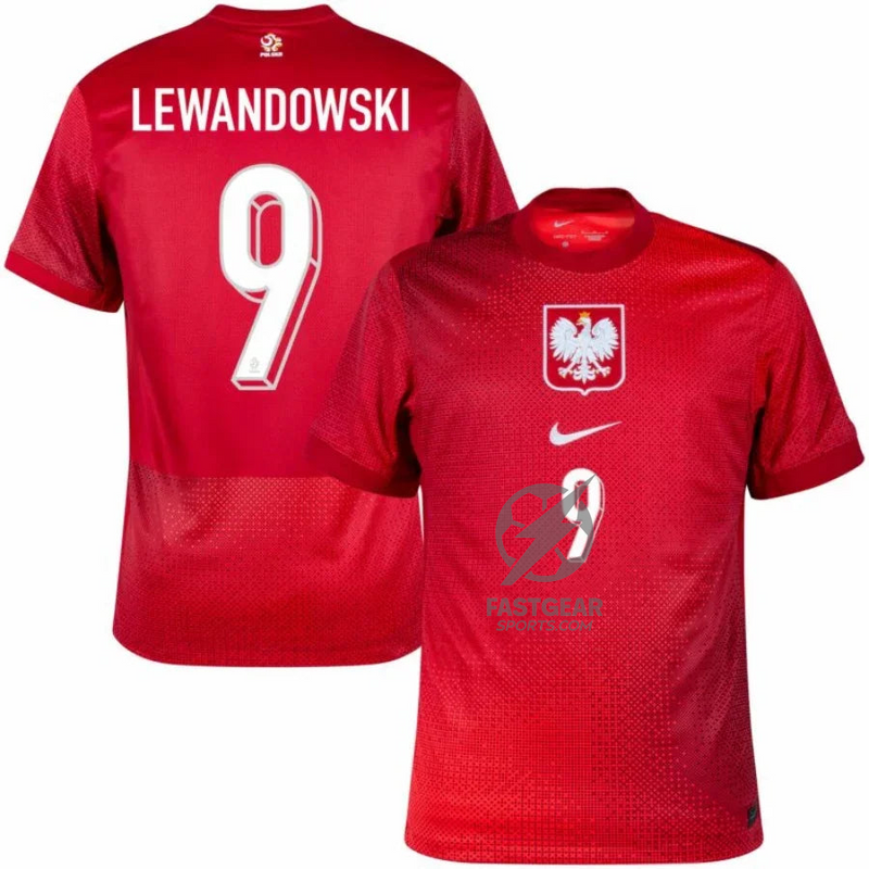 Poland Lewandowski 9 Away Fan Jersey 2024/25